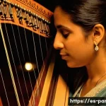 파라과이 전통 음악 - **The Soulful Arpa Paraguaya Master**: A close-up, highly detailed shot of a skilled Paraguayan harp...